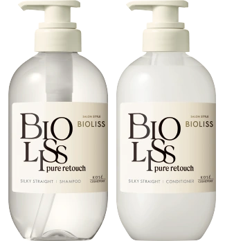 Kose Bioliss Pure Retouch Silky Straight Shampoo & Conditioner Set [480ml x 2]	